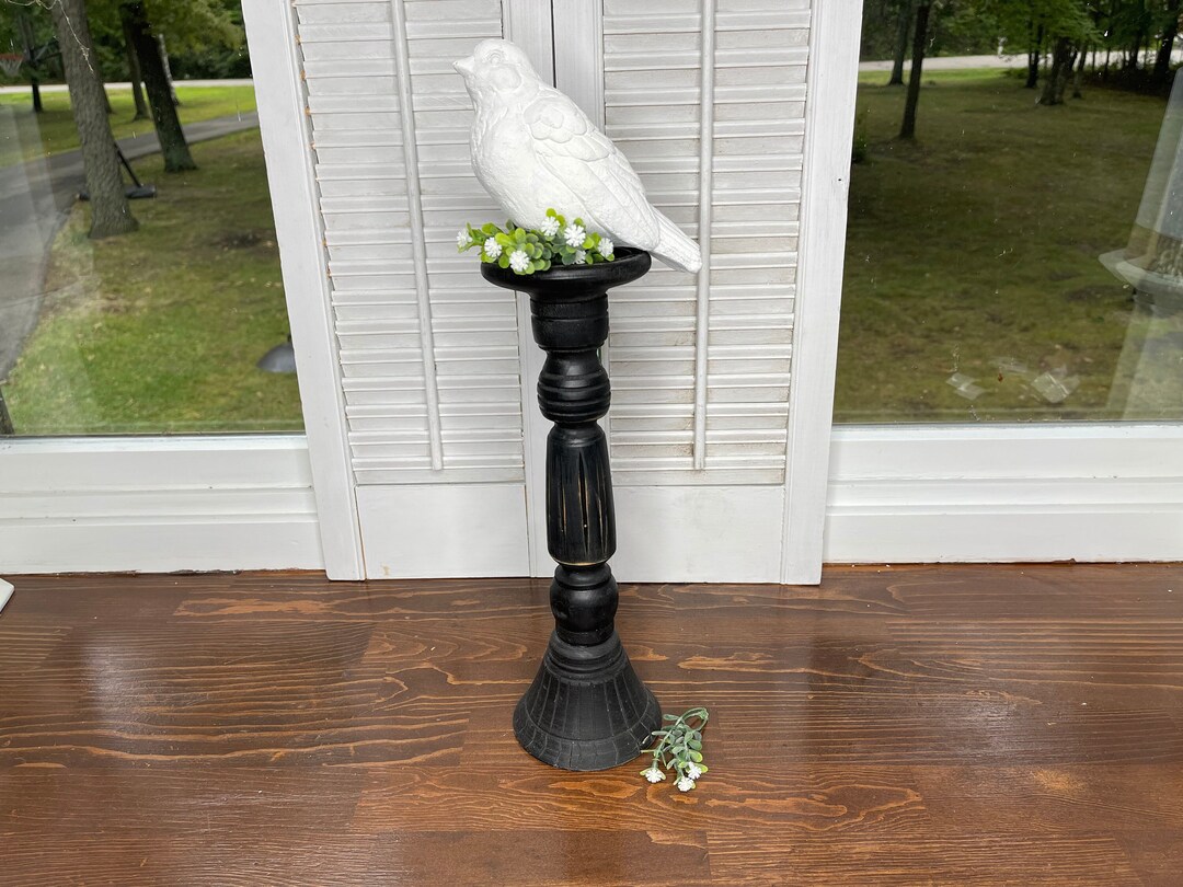 Vintage Tall Wood Candle Stick Holder, Candle Stick, Farm Style