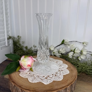 Vintage Clear Lead Cristal d&#39;Arques Flower Vase