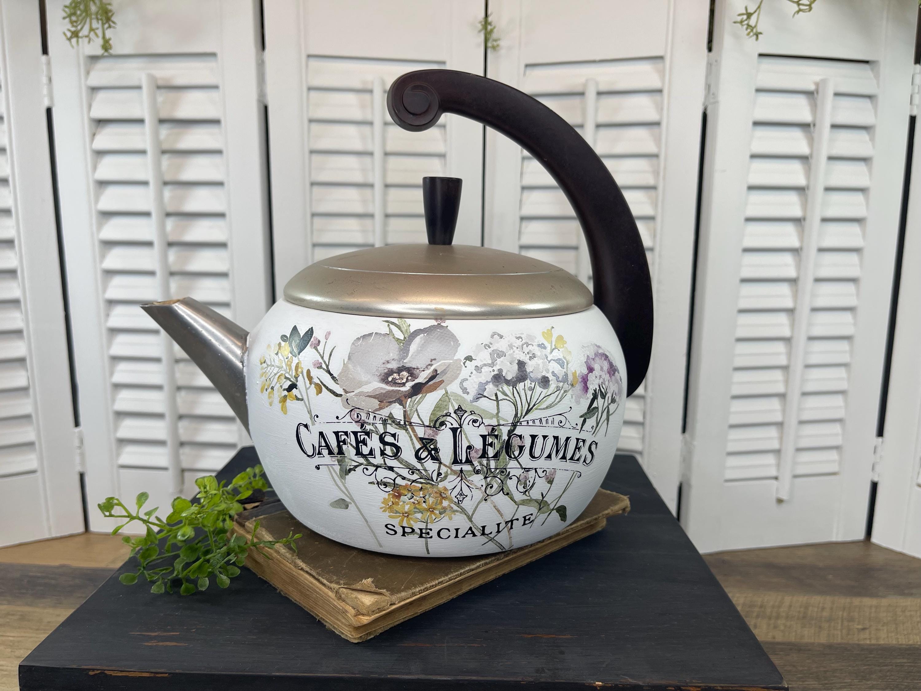 Vintage Metal Kettle - Etsy Vintage Handcrafted Metal Teapot Kettle w/ Lid & Chain – Rustic Folk Art main image 0