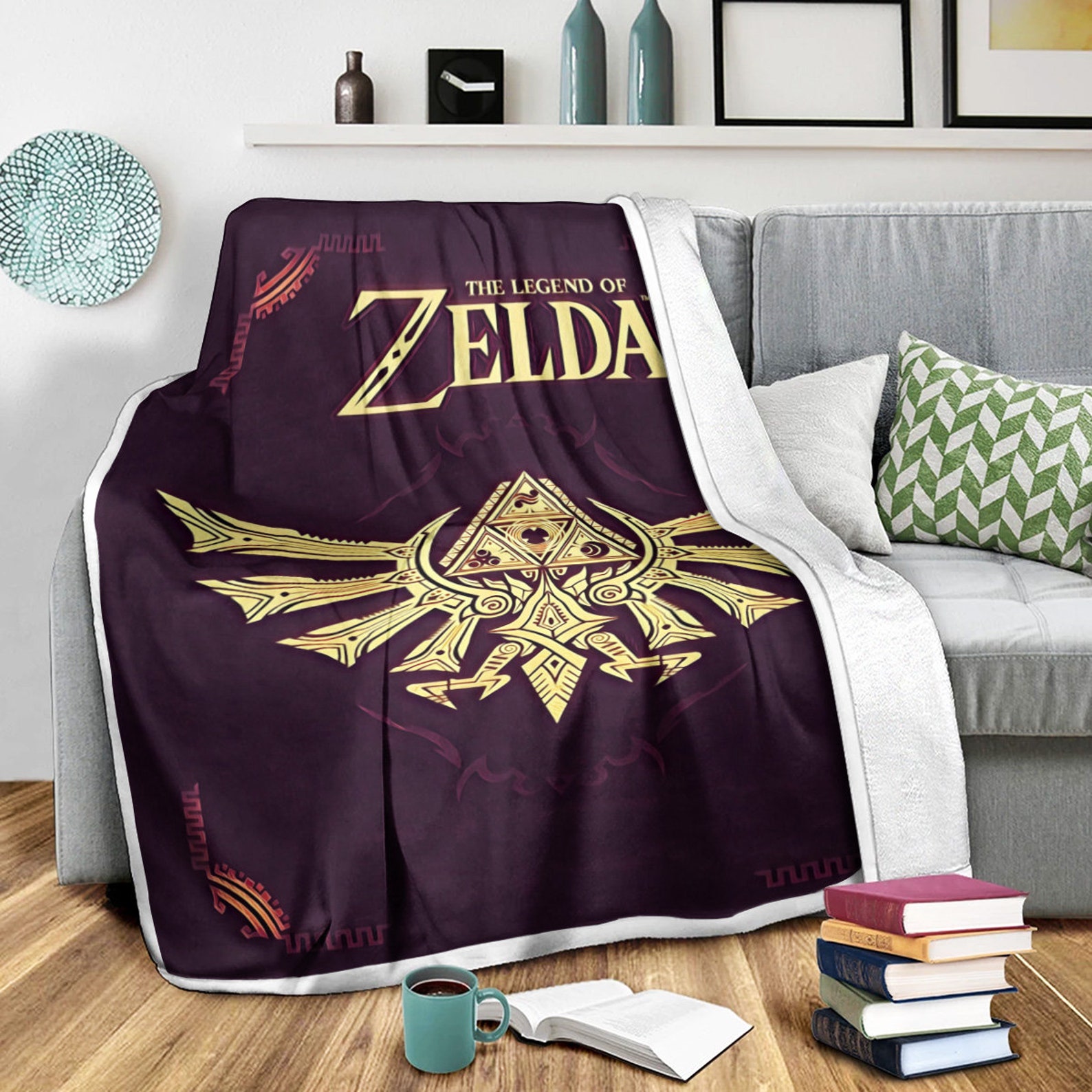The Legend Of Zelda Sherpa Blanket Zelda Video Game Art Etsy