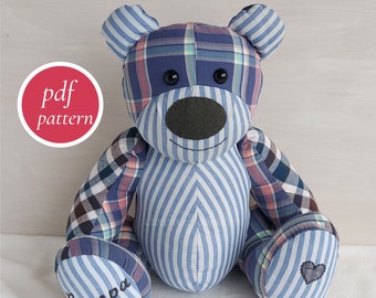 Memory Bear pattern, PDF sewing pattern, Betsy Bear, teddy bear sewing pattern, bereavement bear, baby memory, sew a bear, Soft toy pattern