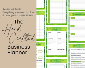 Small business planner, business owner planner, craft business owner gift, side hustle income tracker, downloadable pdf,  goal setting