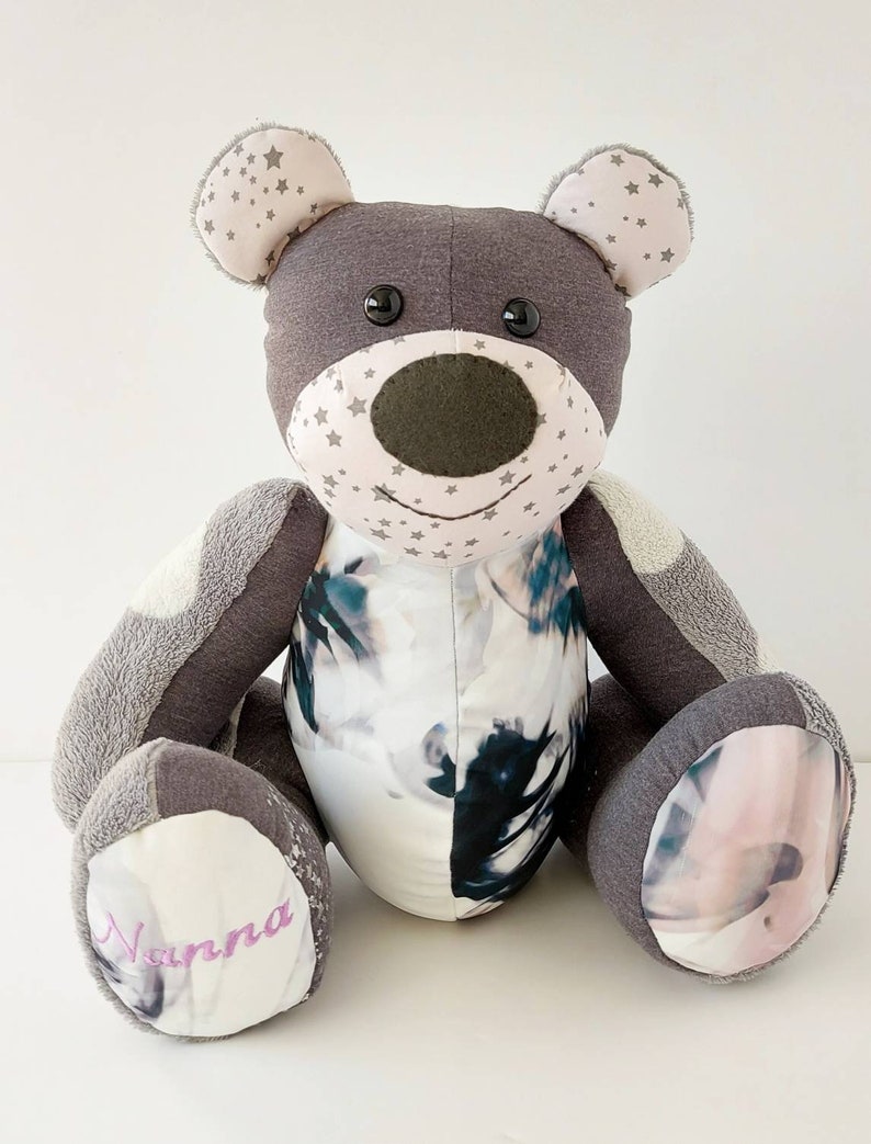 Modello Memory Bear, modello di cucito PDF, Betsy Bear, modello di cucito di orsacchiotto, orsetto di lutto, ricordo del bambino, cuci un orso, modello di peluche immagine 2