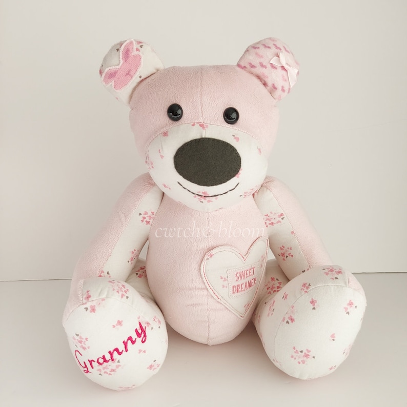 Modello Memory Bear, modello di cucito PDF, Betsy Bear, modello di cucito di orsacchiotto, orsetto di lutto, ricordo del bambino, cuci un orso, modello di peluche immagine 7