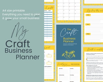 Craft business planner pdf, business planning printable, small business supplies, start a new business, business start up, 2023 goal setting