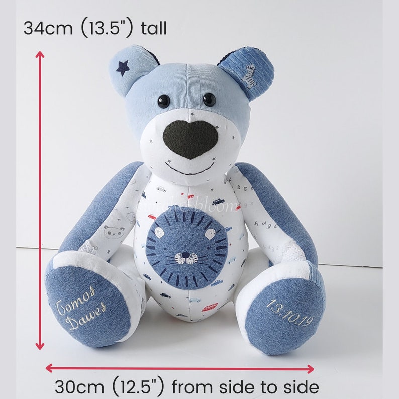 Modello Memory Bear, modello di cucito PDF, Betsy Bear, modello di cucito di orsacchiotto, orsetto di lutto, ricordo del bambino, cuci un orso, modello di peluche immagine 9