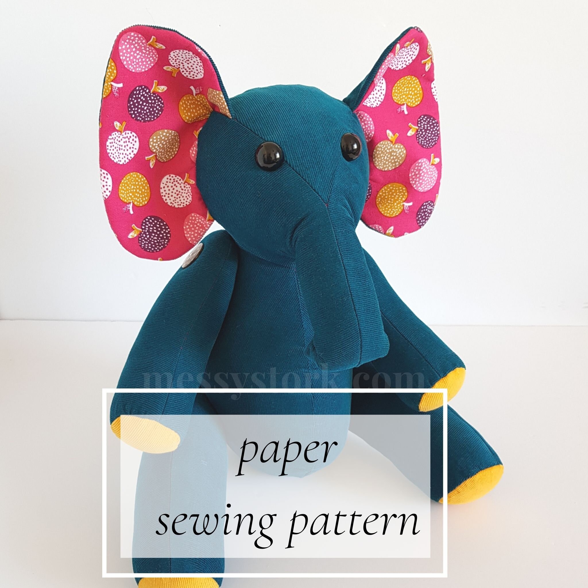Elephant Sewing Pattern Paper Pattern for Edgar the Elephant - Etsy UK