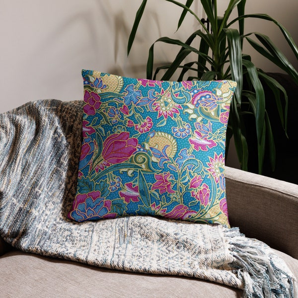 Turquoise Malaysian Batik Basic Pillow