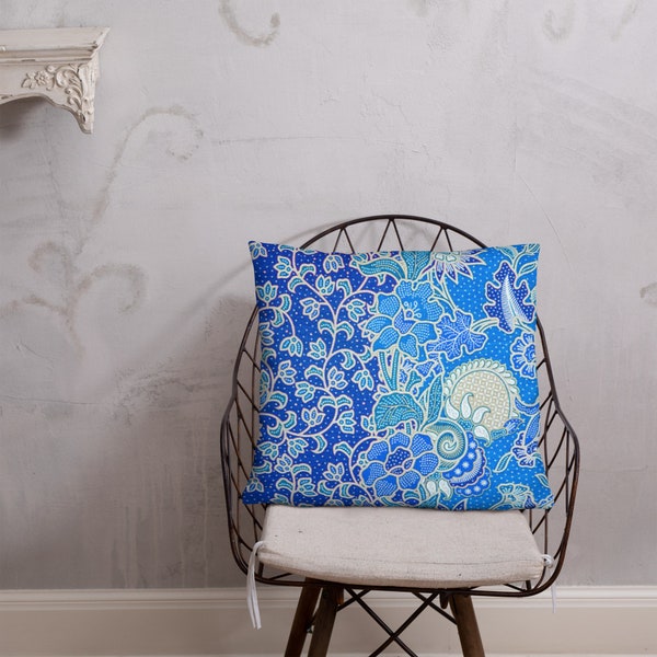 Malaysian Blue Batik Basic Pillow