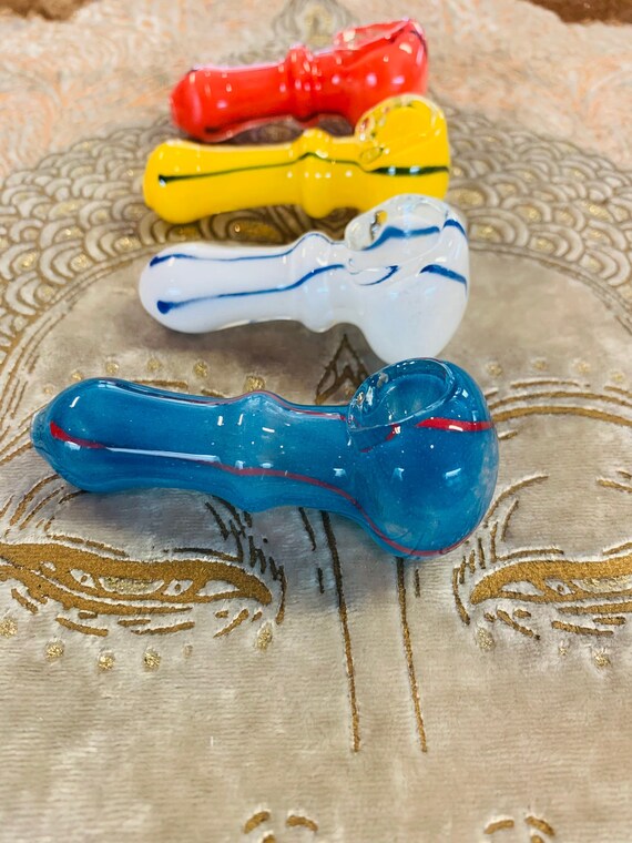 Four Glass Smoking Pipes / Mini Pipes/ Hand Pipes Etsy