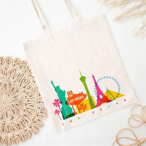 Colorful City Skyline Organic Cotton Tote Bag
