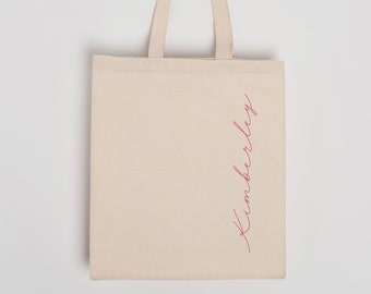 Personalized Text Print Organic Cotton Tote Bag