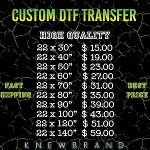 DTF Gang Sheet, Custom DTF Transfers, Personalized DTF Prints, Press Ready, Bulk dtf Transfer