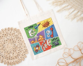 Comic Pop Art Organic Cotton Tote Bag