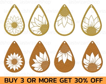 Download Sunflower Earrings Svg Etsy