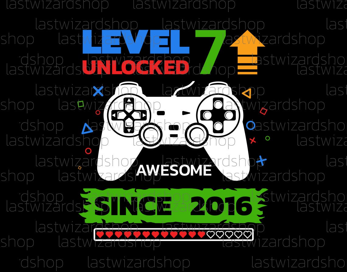  Happy 7th Birthday Video Game Cake Topper Level 7