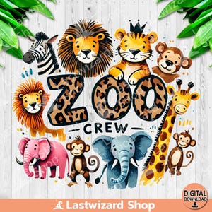 Zoo Crew PNG, Safari-Party für Kinder Sublimationsdesign, Safari Life Clipart, Kinder Zoo Reise PNG, Nationalpark PNG, Mama Crew Digitaler Download