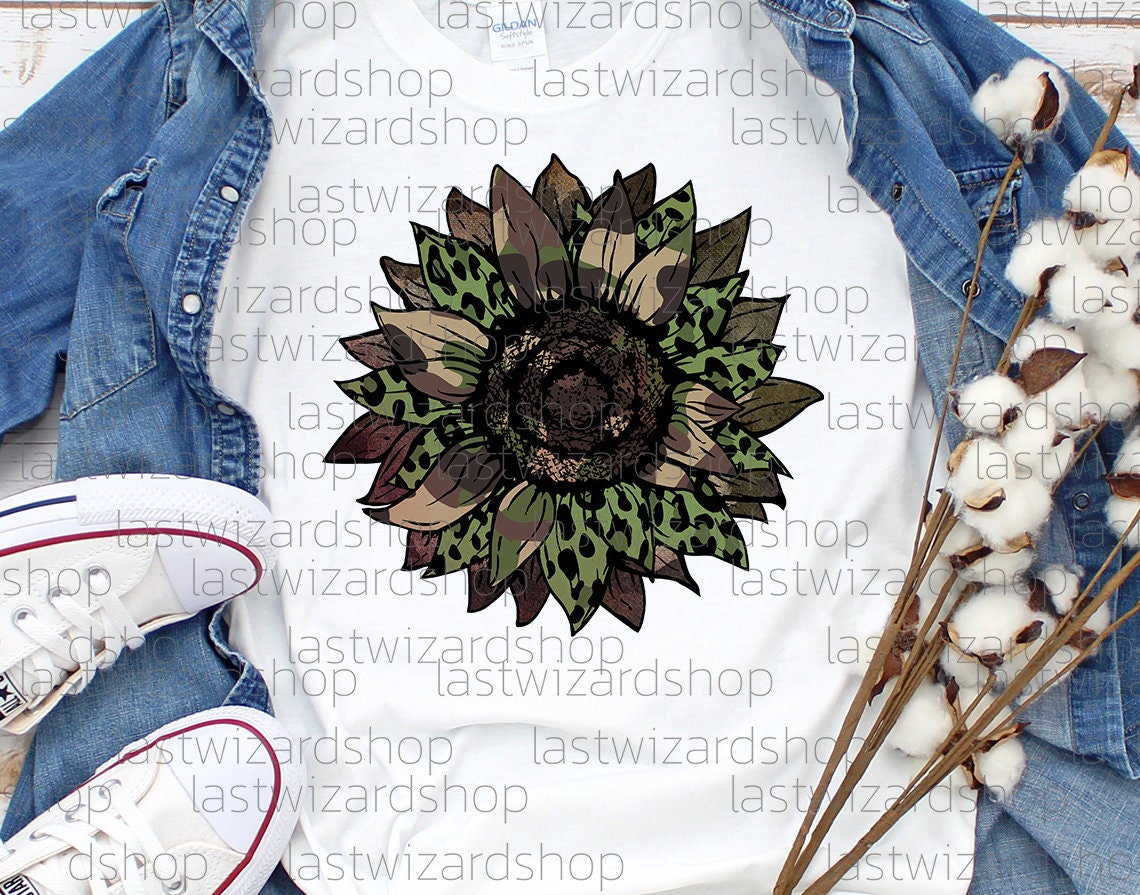 Leopard Green Sunflower Png Military Pattern Sunflower - Etsy