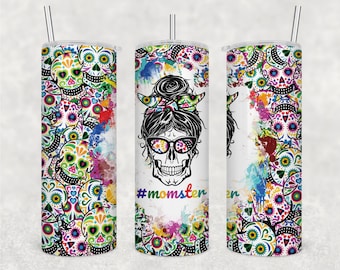 Kubek z nadrukiem Sugar Skull Mama o pojemności 20 uncji (do pobrania cyfrowego)