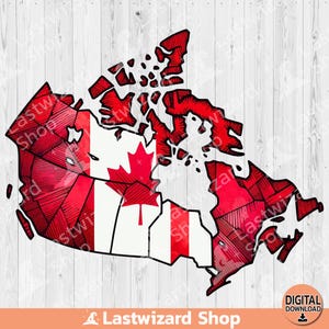Vlag van Canada binnen Canada PNG, Canadese vlag sublimatie ontwerp, aquarel Canada kaart clipart, Canadese vlag PNG, digitale download