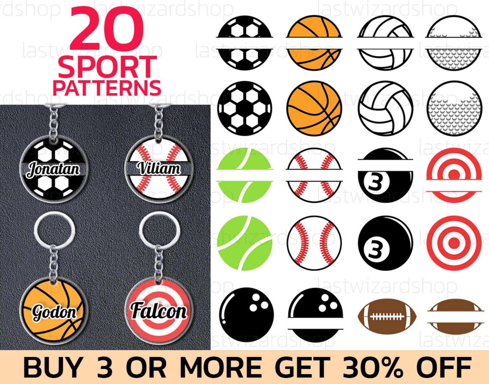 Sports Ball Bundle Keychain Svg Sport Svg Keyring Background Etsy Canada