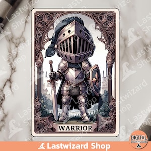 Carta del tarot del guerrero PNG, diseño de sublimación del guerrero espada, juego de rol, juego de fantasía definitivo PNG, clases de personajes, noche de juegos