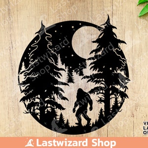 Bigfoot Forest SVG: Cryptozoology, Mythical Creature Cut File (Digital Download)