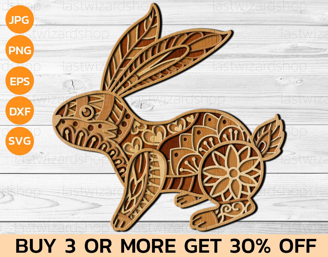 Download 3D Layered Baby Bunny Easter Layered Mandala Svg Rabbit ...