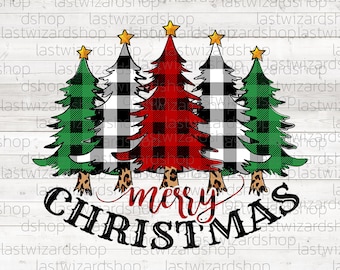 Red Buffalo Plaid Christmas Trees Png, White Buffalo Plaid Png, Merry Christmas, Christmas Shirt, Sublimation Design, Pine Tree  Png Clipart
