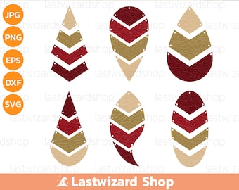 Chevron pijl oorbel SVG, kunstleer sieraden gesneden bestand, geometrische bungel sjabloon voor Cricut & silhouet, Glowforge laserontwerp