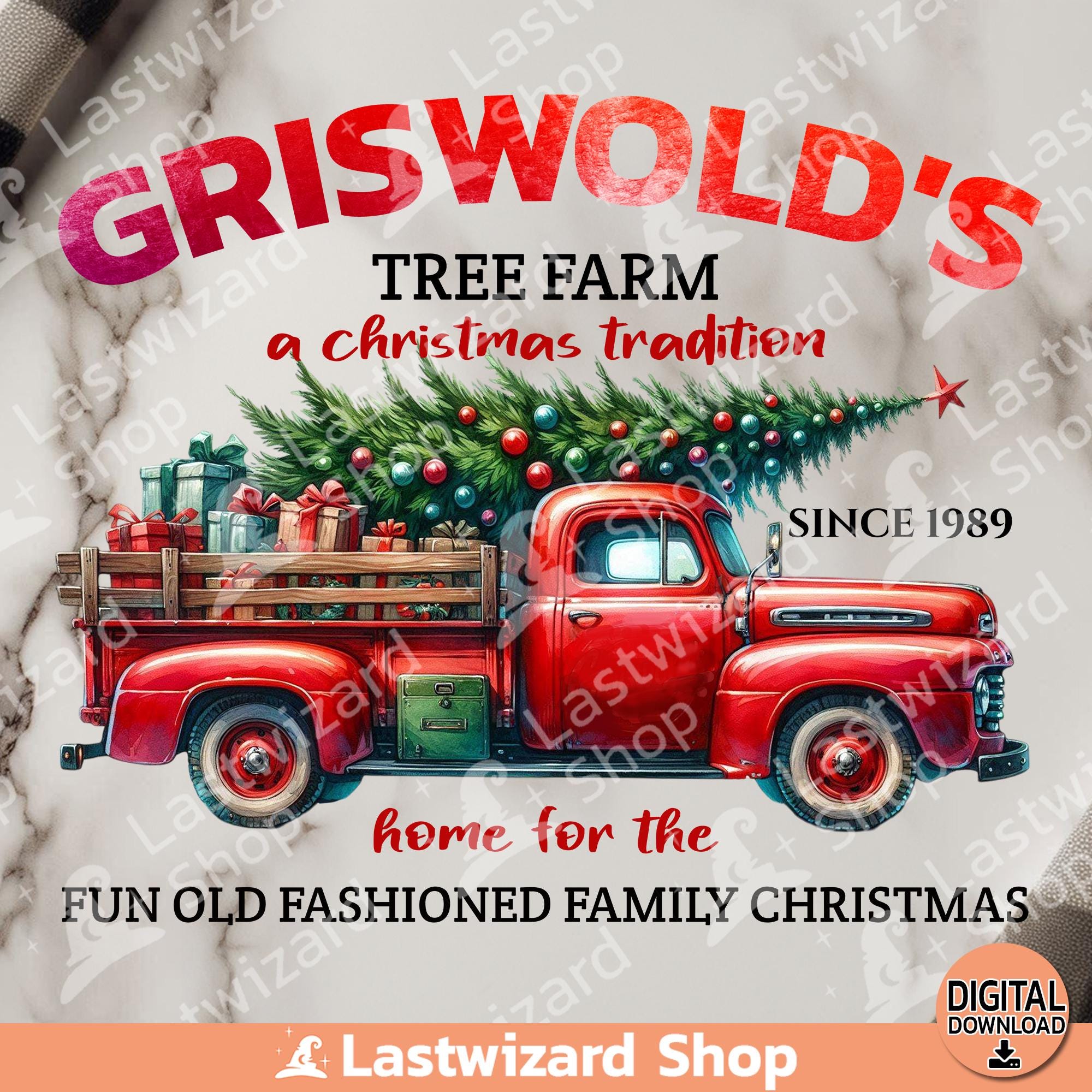Griswold's Tree Farm Since 1989 Png, Family Holiday Sublimation Design, Watercolor Griswold's Christmas Png Clipart, Digital Download
