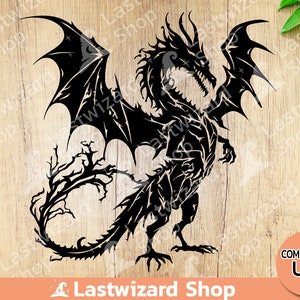 Dark Dragon SVG-PNG-Datei, böser Drache, Drachenschuppen, Dragon Slayer, Reptil Legend Shirt, Tattoo, Schablone für Cricut, Mythologie-Liebhaber Geschenk