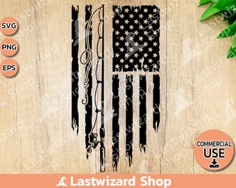 Patriotic Flag Fisherman Svg, Fishing Rod Svg, Fishing Svg, US Flag, Fishing Pole svg, Dxf, Png, Eps, Cut Files - Cricut, Gift for Dad, Mens