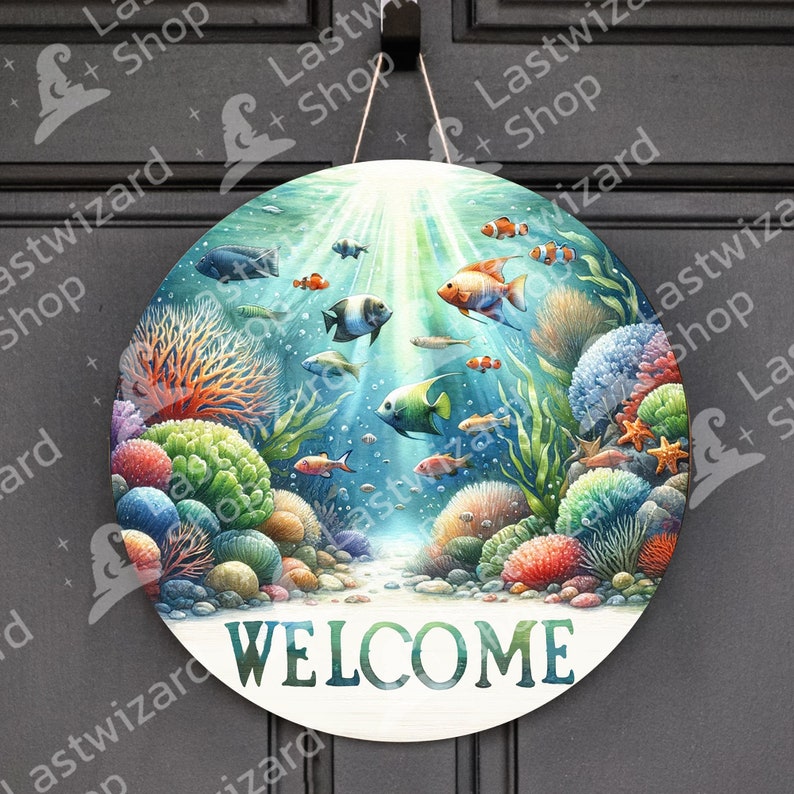Welcome Tooffish Retro Fish Ocean Welcome Sign PNG for Seafood Restaurant Cafe Decor ...