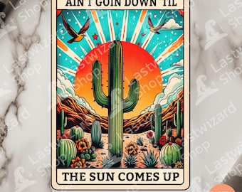 Western Tarot Card PNG: 90s Country Clipart (Digital Download)