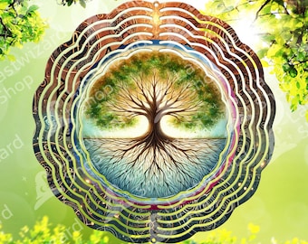 アート・デザイン・音楽 tree13 / MODERN WIND Celtic Tree of Life Wind Spinner PNG Design: Spiritual Nature Boho