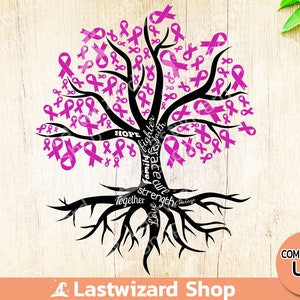 Breast Cancer Tree Svg, Cancer Awareness Svg, Pink Ribbon Svg, Tree of Life Svg, Fight cancer, Dxf, Png, Eps, Cut Files - Cricut, Silhouette