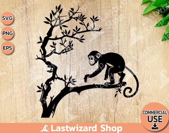 Cute Monkey Animal Flat PNG & SVG Design For T-Shirts