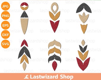 Chevron Earrings Svg, Arrow Earrings Svg, Faux Leather Earrings, Earring Template, Cutting Files For Cricut, Silhouette, For Laser Cutting