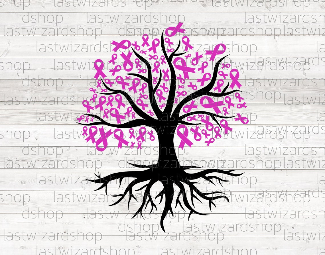 Breast Cancer Awareness Tree SVG, Pink Ribbon Tree of Life PNG, Cancer ...