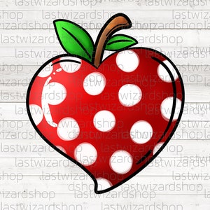 Polka Dot Apple Png Red Apple Png School Png Student Png - Etsy