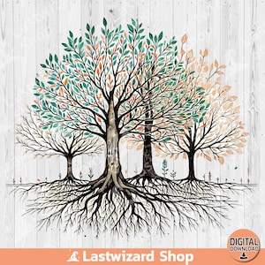 Watercolor Tree of Life PNG: Family Roots Sublimation Design (Digital Download)