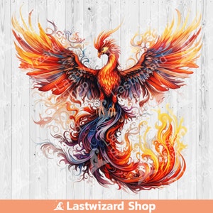 Sublimación png del renacimiento mitológico de Phoenix, clip art del pájaro de fuego, png en ascenso, regalo para los amantes de la mitología