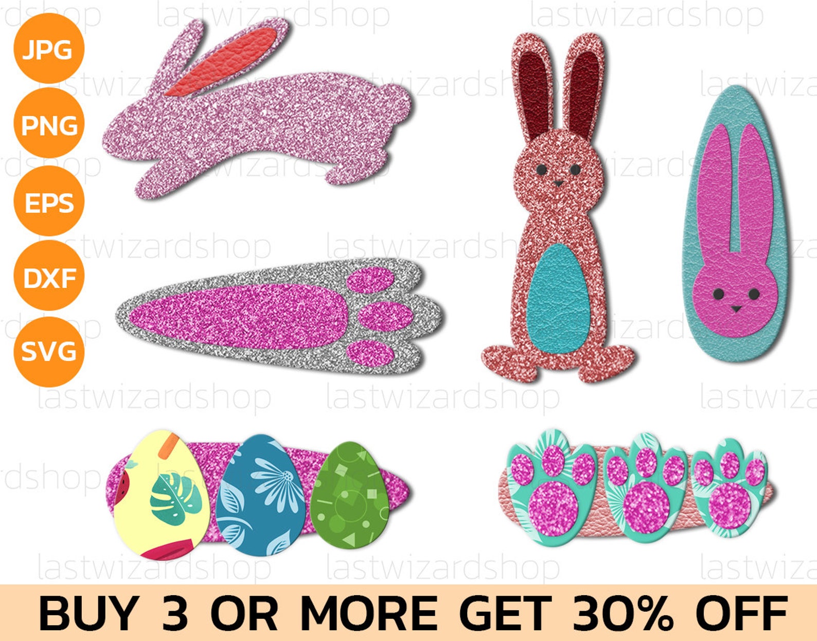Easter Snap Clip Svg Bunny Snap Clip Svg Easter Eggs Bow Etsy