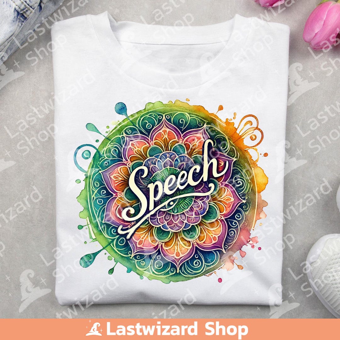 Speech Mandala PNG, Speech Therapy Sublimation Design, Speech Language ...