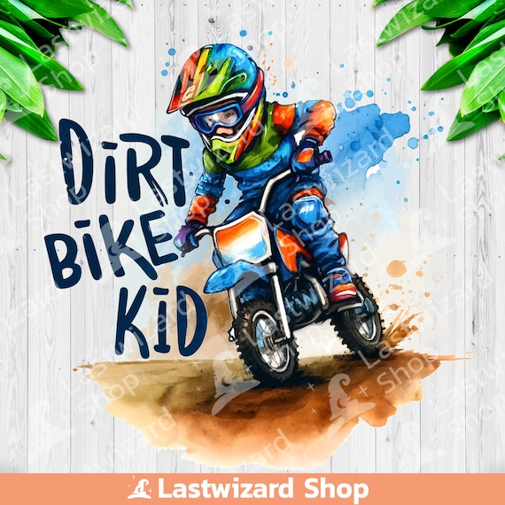 Little Dirt Bike Kid PNG Sublimation Design, Cute Motocross Clipart for Boys T-Shirt, Extreme Sports Digital Download for Crafters