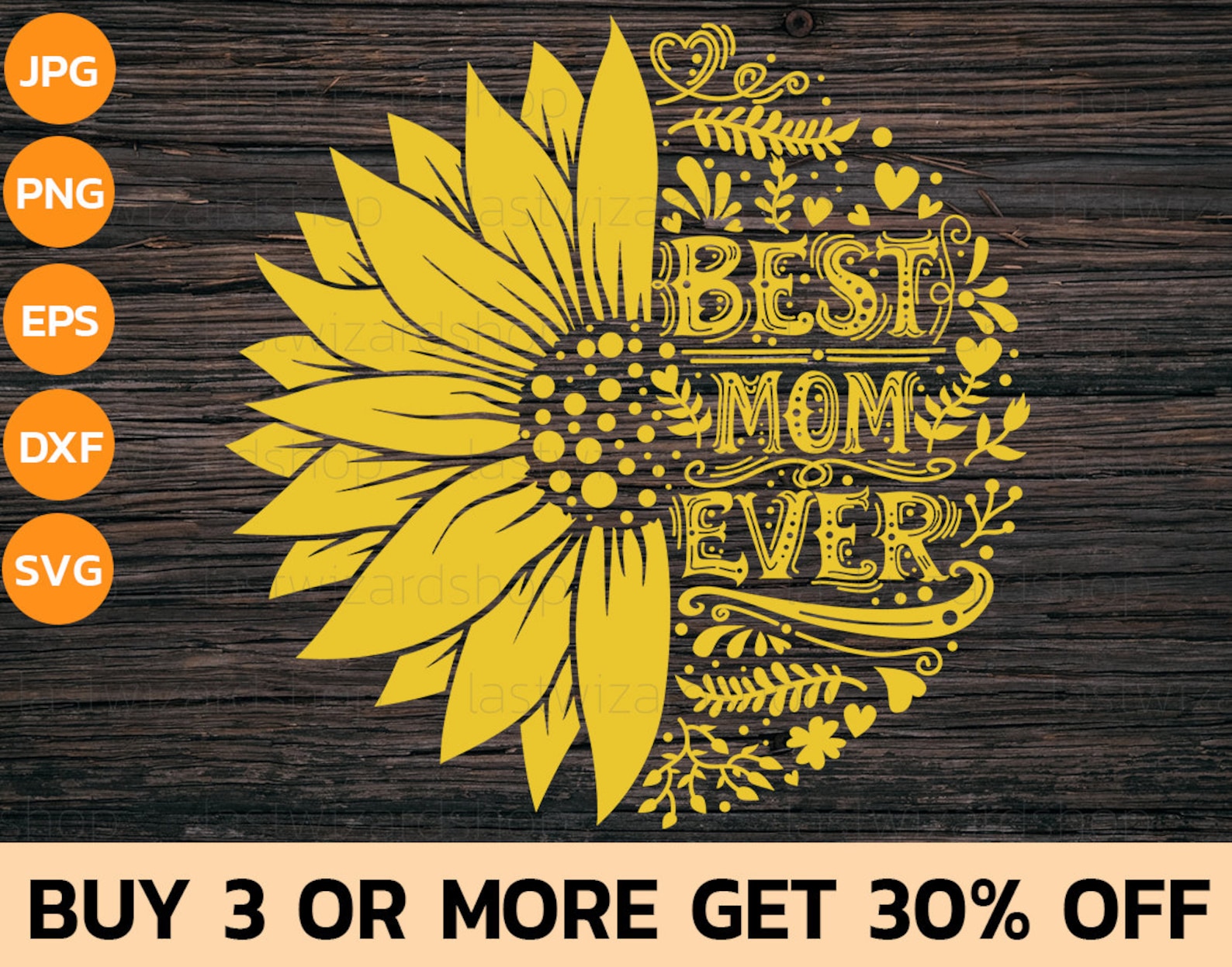 Best Mom Ever in Sunflower Svg Sunflower Mama Svg Half Etsy.de