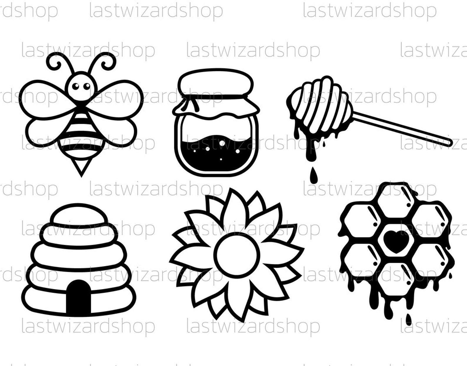 Bee Svg Bundle Beehive Svg Honey Bee Sunflower Honeycomb - Etsy
