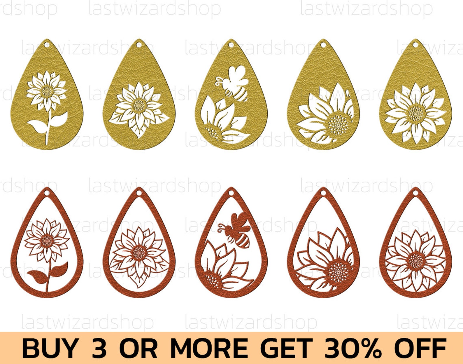 Sunflower Earrings Svg Teardrop Earrings Svg Faux Leather Etsy