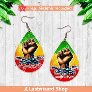 It's the Black Excellence for Me Juneteenth oorbellen sublimatie ontwerp png, Black History Month Teardrop Earring Template, Earring Blanks